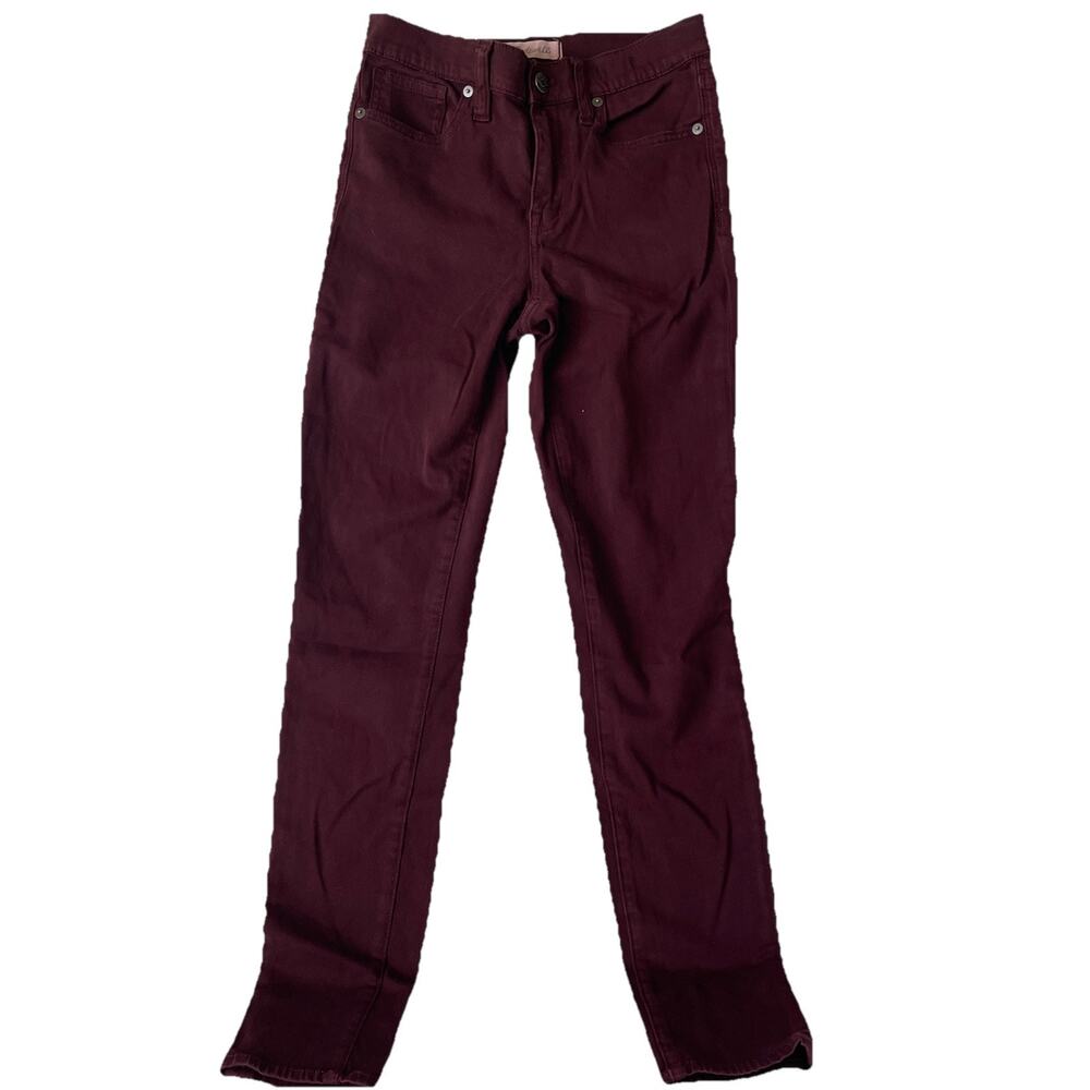 Madewell 9" High Riser Skinny Skinny Women's Size 24 Burgundy Stretch Mid Rise